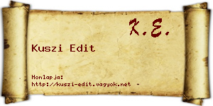 Kuszi Edit névjegykártya
